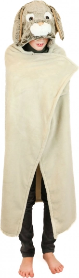 Pătură cu glugă călduroasă iepuraș Cozy Noxxiez cu buzunare-lăbuțe