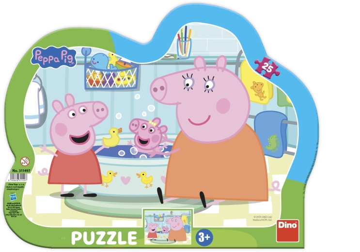 Puzzle de masă pentru copii Peppa Pig în cadă, 25 de piese