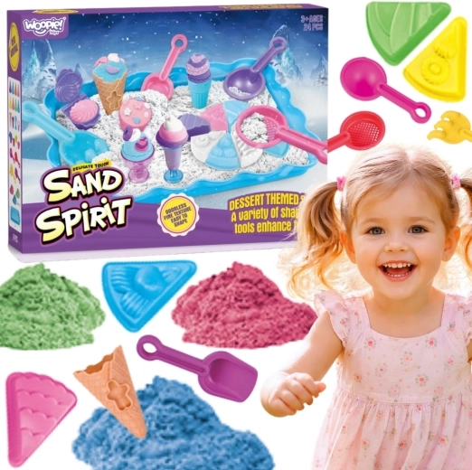 Woopie Sand Fairy nisip kinetic set gelaterie și deserturi 24 piese