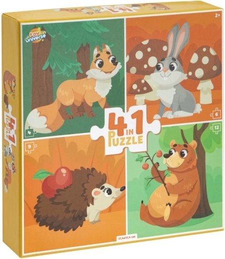 Puzzle animale din pădure 4 în 1 TOY UNIVERSE