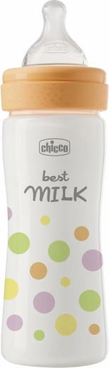Biberon Chicco Perfect Easy 250 ml cu tetină din silicon, debit mediu, 2 luni+
