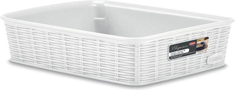 Coș Elegance alb 25 × 19,5 × 6 cm