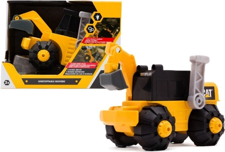 CAT excavator-încărcător pe baterii cu sunete și braț mobil