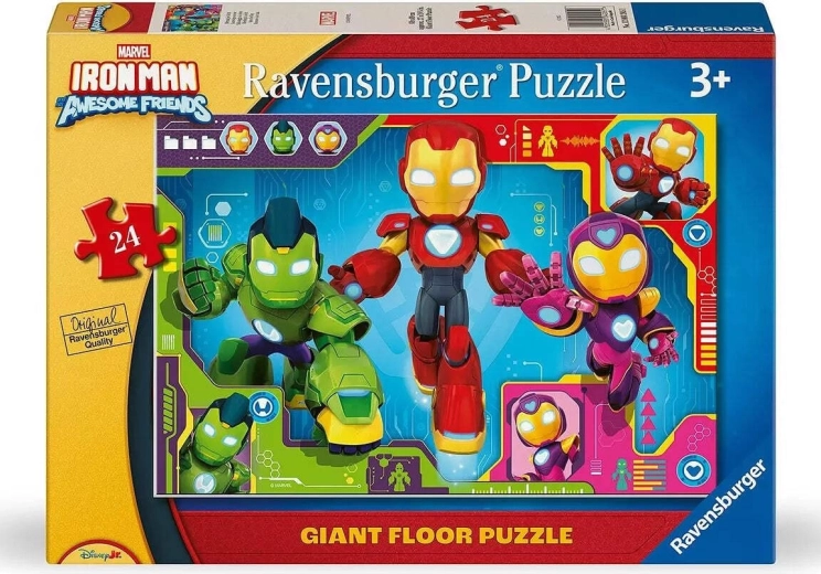 Ravensburger Puzzle uriaș de podea Iron Man și prietenii săi uimitori, 24 de piese