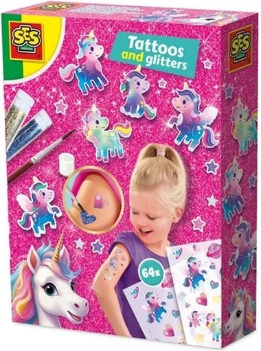 Ses Creative unicorn – tatuaje și sclipici