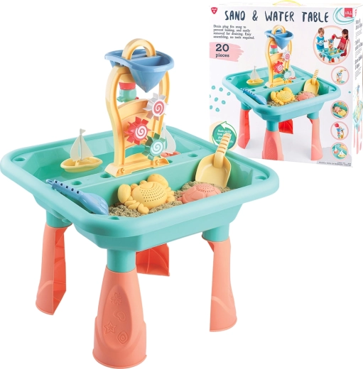Playgo masă pentru apă și nisip – set de 20 de piese