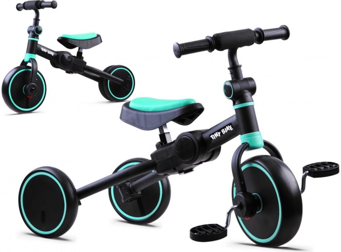 Tiny Bike 3în1: vehicul de împins pentru copii, tricicletă și bicicletă de echilibru – Turcoaz