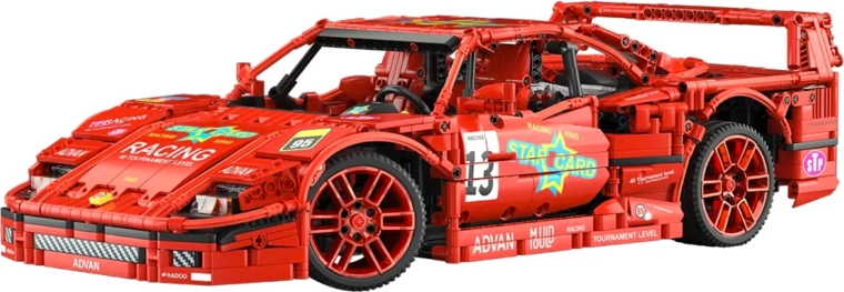 Set de construcție pentru mașină sport roșie la scara 1:10, 2688 de piese