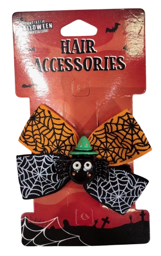 Clamă de păr de Halloween cu păianjen și fundă