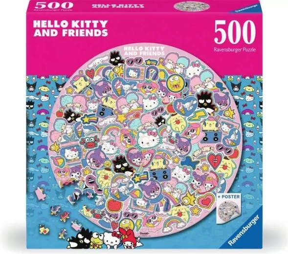 Puzzle rotund Ravensburger Hello Kitty 500 de piese