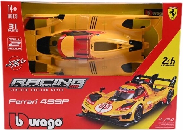Bburago Ferrari Racing 499P Le Mans galben nr. 83 kit 1:24 - 1 bucată