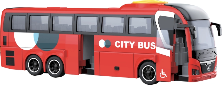 City Service Car autobuz urban 1:16 roșu