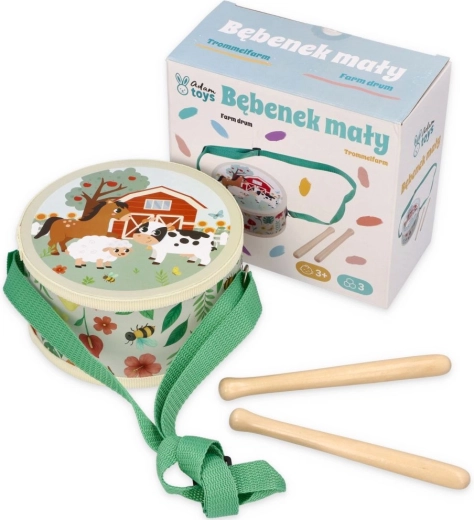 Adam Toys Tobă pentru copii cu motiv de fermă - 1 bucată