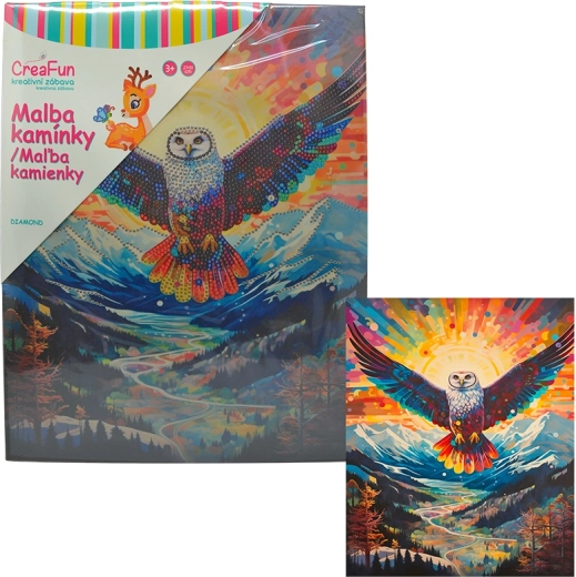 Pictură cu diamante – bufniță 27 × 33 cm