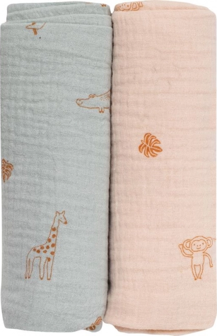 Bubaba Bio scutece muselinice 2 buc - verde si bej