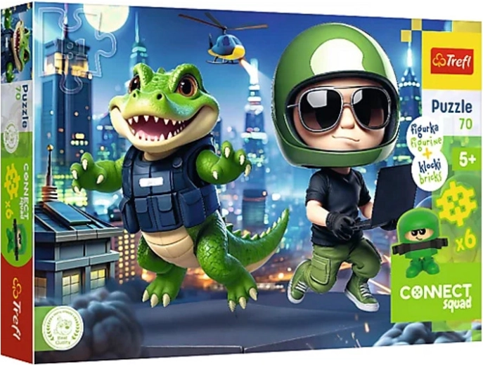 Puzzle Connect Mark 70 piese cu figurină