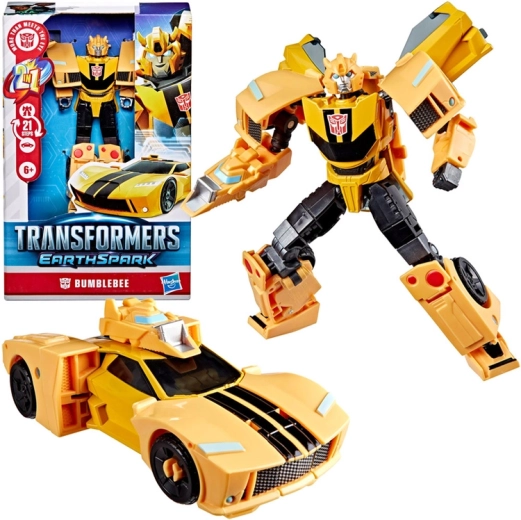 Hasbro Transformers EarthSpark figurină deluxe Bumblebee 2în1 (robot și mașină sport)