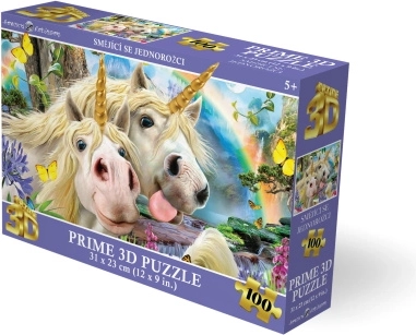 Puzzle 3D Unicorni zâmbitori 100 piese