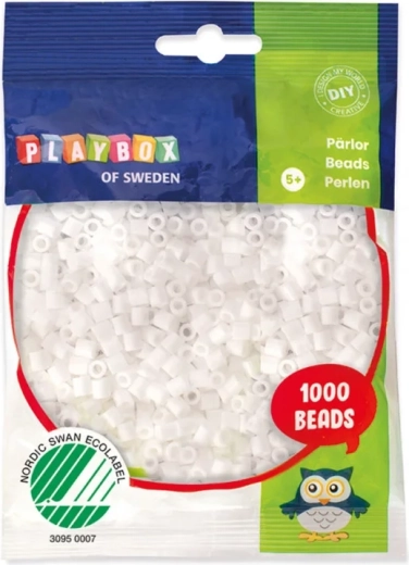 Playbox mărgele termo (de călcat) albe 1000 buc