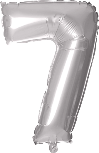 Balon din folie cifră 7 argintiu 30 cm TORO
