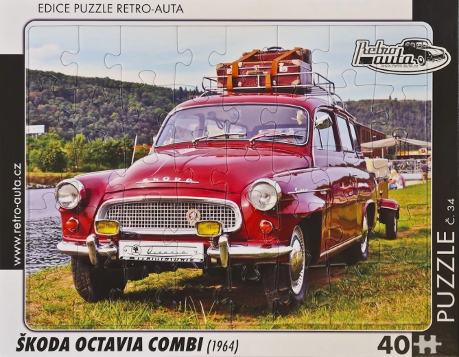Puzzle Retro mașini Škoda Octavia Combi 1964, 40 piese