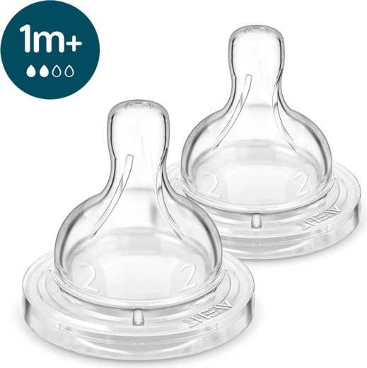 Philips Avent tetină pentru biberon Anti-colic, debit lent, 1m+, 2 buc.