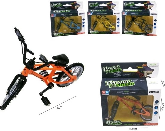 Mini bicicletă metalică pentru degete 9 cm cu 4 roți