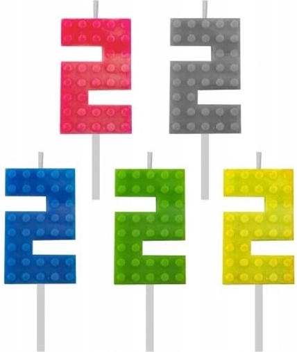 Lumânare de aniversare cuburi cifră 2