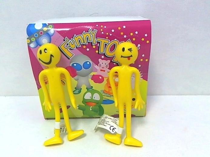 Figurină flexibilă „omuleț galben” 15 cm (20 buc. în display de vânzare)