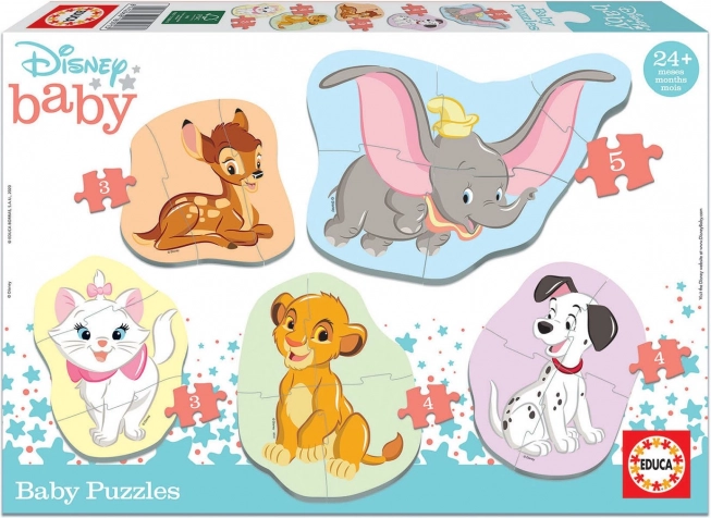 Educa baby puzzle Disney animale 5în1 (3–5 piese)