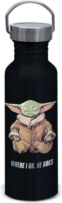 Sticlă din aluminiu cu motiv Grogu din Mandalorianul