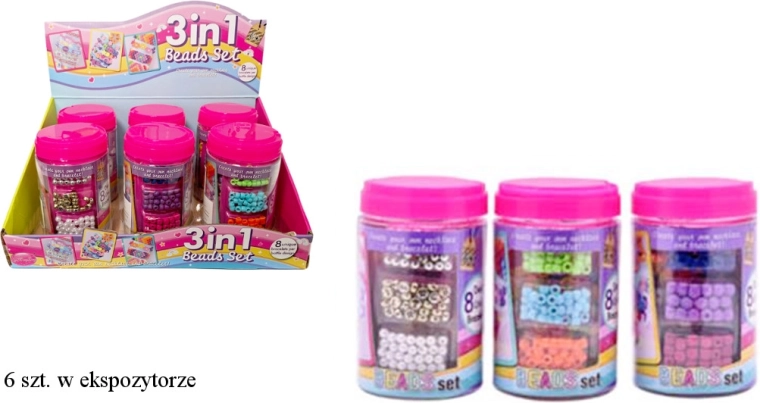 Set creativ de mărgele pentru confecționarea bijuteriilor în cutie de plastic