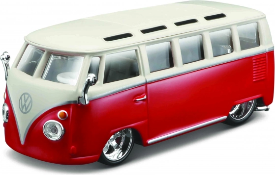 Volkswagen Van Samba roșu-alb 1:32 de la Bburago