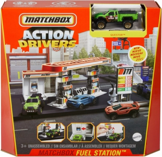 Matchbox Action Drivers – stație de benzină cu mașinuță Questor
