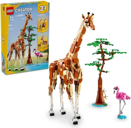 LEGO Creator 3-în-1 animale de safari – girafă, gazele și leu