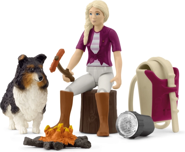 Schleich Pocket Set: Tabăra Sofiei cu prăjire la foc