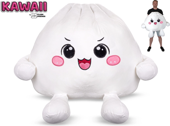 Plush Friends Kawaii bao knedlíček din pluș cu expresie strălucitoare 60 cm