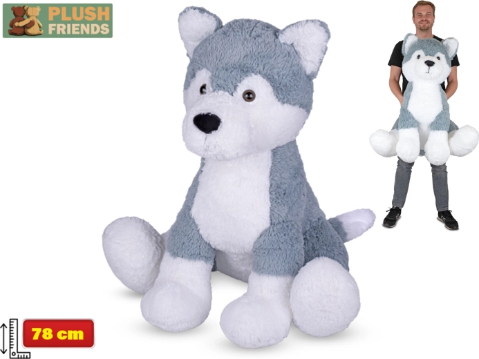 Câine husky de pluș 78 cm așezat – Plush Friends