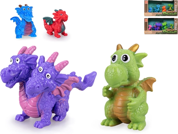 Set de figurine colorate cu dragoni 3,5–6 cm (4 buc.)