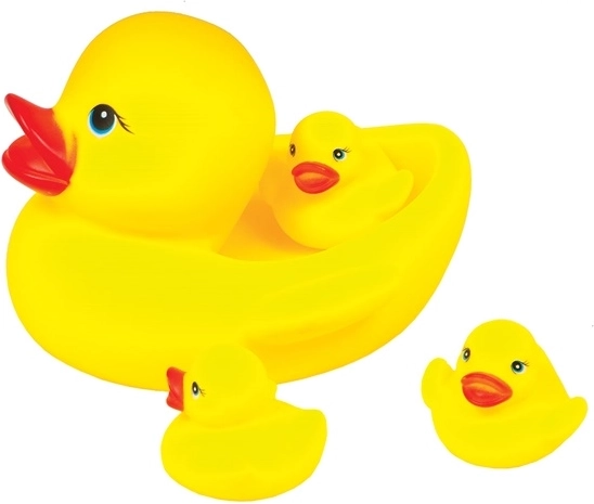 Familie de rățuște de cauciuc pentru baie