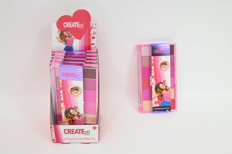 Create It! paletă de farduri de pleoape – 12 nuanțe în tonuri roz-roșiatice