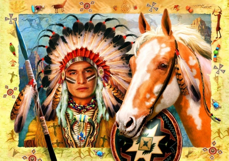 Puzzle Șef Indian 1500 Piese de la Bluebird