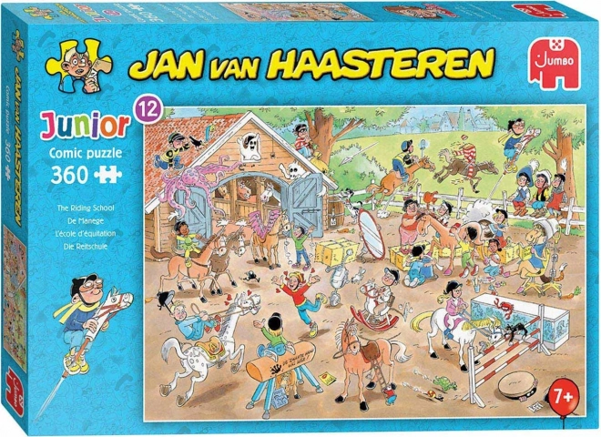 Puzzle JUMBO Jan van Haasteren Junior: școala de echitație, 360 de piese