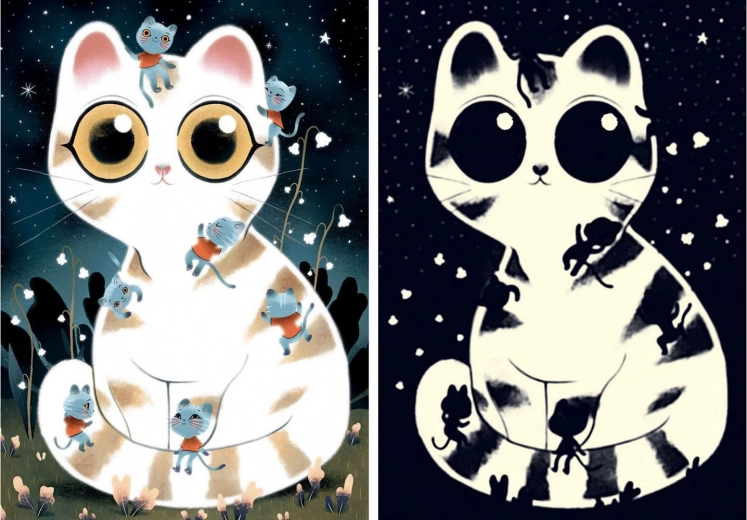 DJECO Puzzle fosforescente Pisici drăgălașe 50 piese