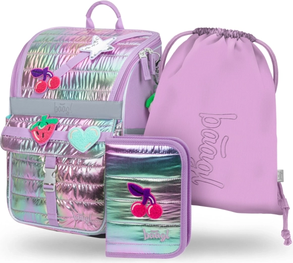 Set școlar BAAGL Zippy Lavender – ghiozdan, penar și săculeț pentru sport