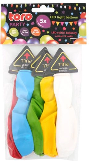 Baloane LED luminoase TORO, set 5 buc.