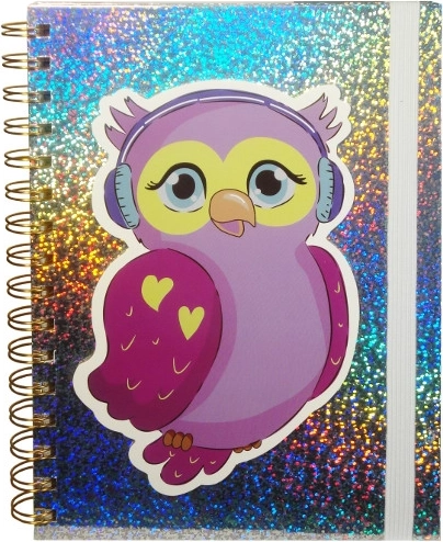 Jurnal holografic cu bufniță cu elastic