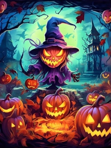 Pictură cu diamante Sperietoare 30 × 40 cm