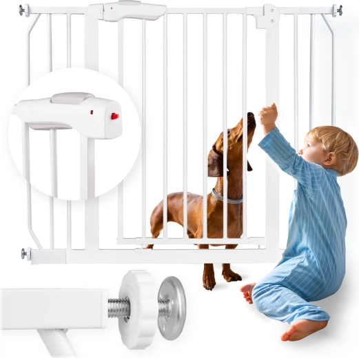 Barieră de siguranță albă pentru uși și scări NUKIDO