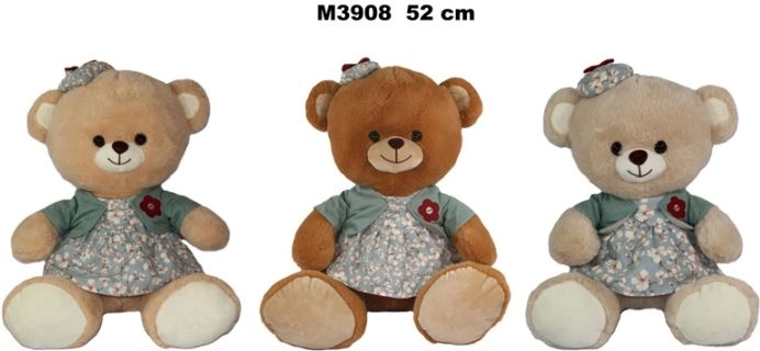 Ursuleț de pluș în rochiță 52 cm - 1 bucată